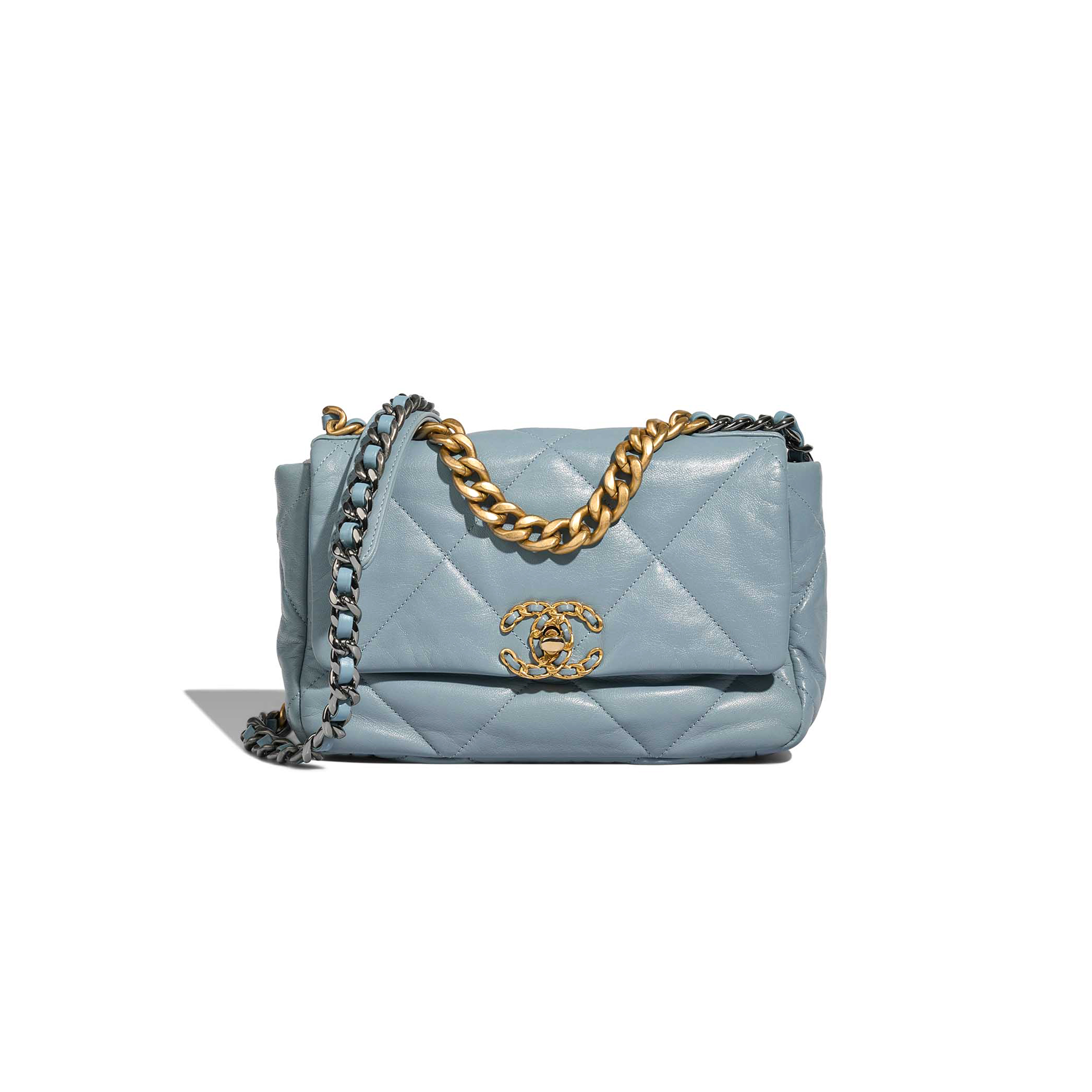 Ch*el 19 flap bag lamb light blue as1160 (26*16*9cm)